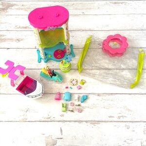Polly Pocket Fashion Doll Playset Boat Jet Ski Clothes Accessories 20+ Pieces